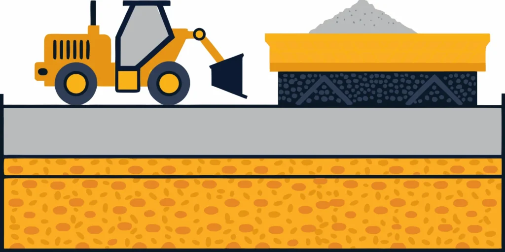Building a gravel driveway with skid steer and dump truck on a Minnesota residential construction site