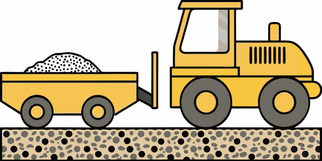 Recycled class 5 gravel delivered for a project base in the Minnesota West Metro.
