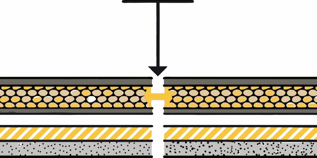 A cross-section comparing road base vs gravel layers for driveway construction.