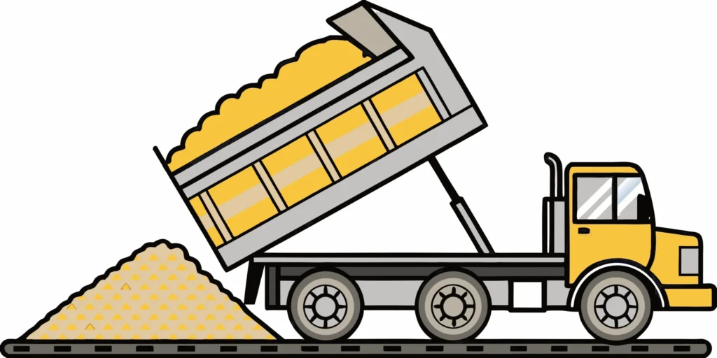 Sand delivery truck at a Minnesota project site