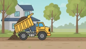Screened topsoil delivery in Minnesota South Metro for a prepared residential yard